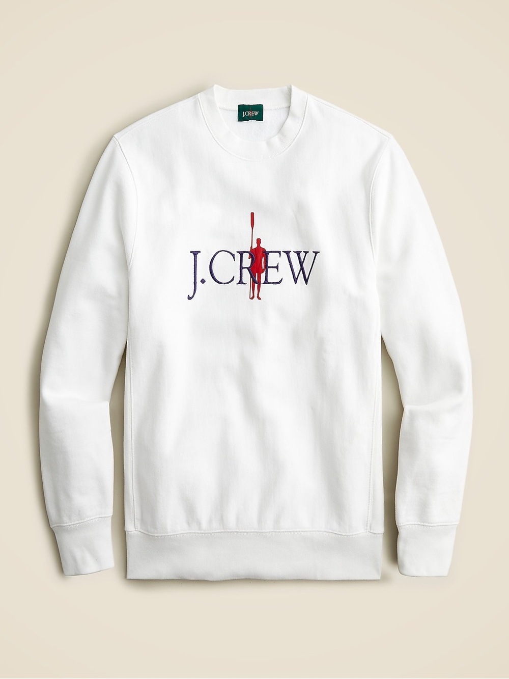 J.Crew Heritage Fleece Embroidered Oarsman Graphic Crewneck Sweatshirt - Medium
